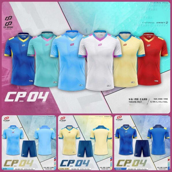 Bộ quần áo bóng đá CP04 vải mè carp chính hãng CP Sport nhiều màu