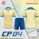 Bộ quần áo bóng đá CP04 vải mè carp chính hãng CP Sport nhiều màu vàng