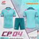 Bộ quần áo bóng đá CP04 vải mè carp chính hãng CP Sport nhiều màu xanh ngọc