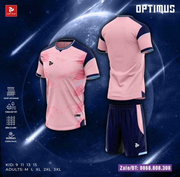 Bộ quần áo bóng đá Just Play Optimus chính hãng màu hồng