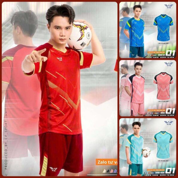 Bộ quần áo bóng đá Win 01 vải sợi mè tổ ong MD1 nhiều màu 1