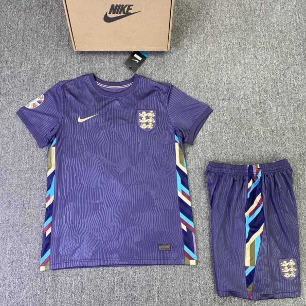 Bộ quần áo đá anh tím Euro 2024 england vải spf thái logo thêu mặt trước