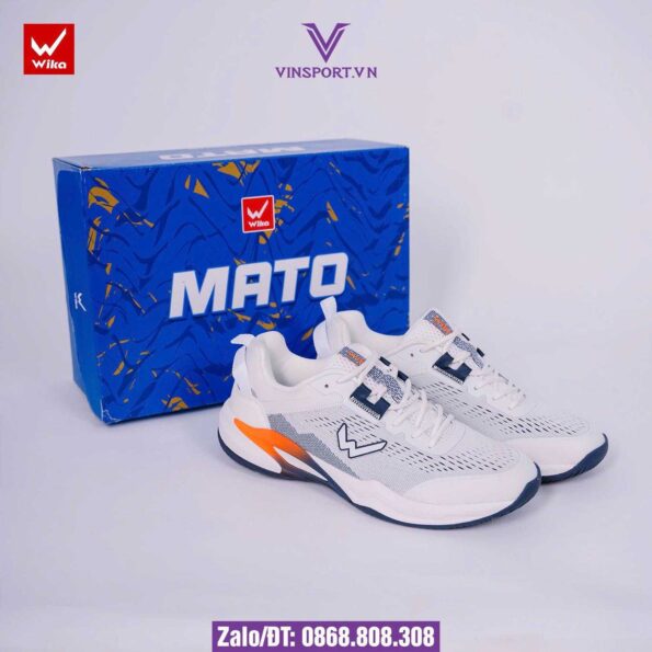 Giày Pickleball Wika Mato Chính Hãng màu trắng tím (2)