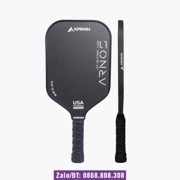 Vợt Pickleball Kaiwin Arnos Pro chính hãng sợi Carbon màu đen