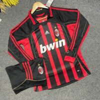Áo bóng đá AC Milan Bwin đỏ đen ngắn tay mặt trước