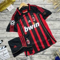 Áo bóng đá AC Milan Bwin đỏ đen ngắn tay mặt trước