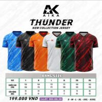 Bộ quần áo bóng đá Aika Thunder chính hãng vải thun rmz fabric nhiều màu