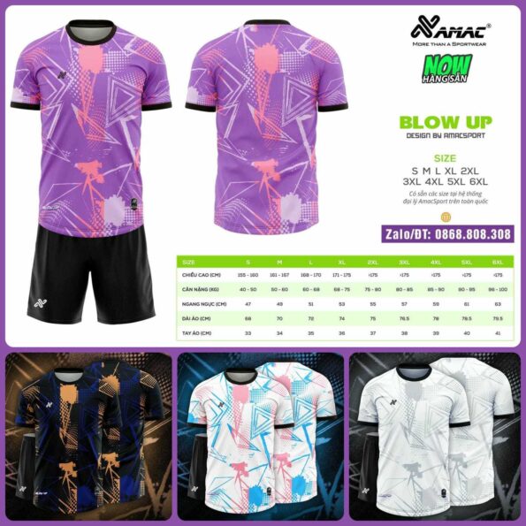 Bộ quần áo bóng đá Blow Up Amac chính hãng nhiều màu