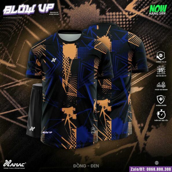 Bộ quần áo bóng đá Blow Up Amac chính hãng nhiều màu xanh vàng