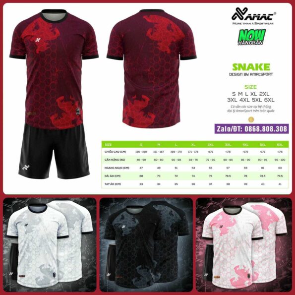 Bộ quần áo bóng đá Snake Amac chính hãng nhiều màu