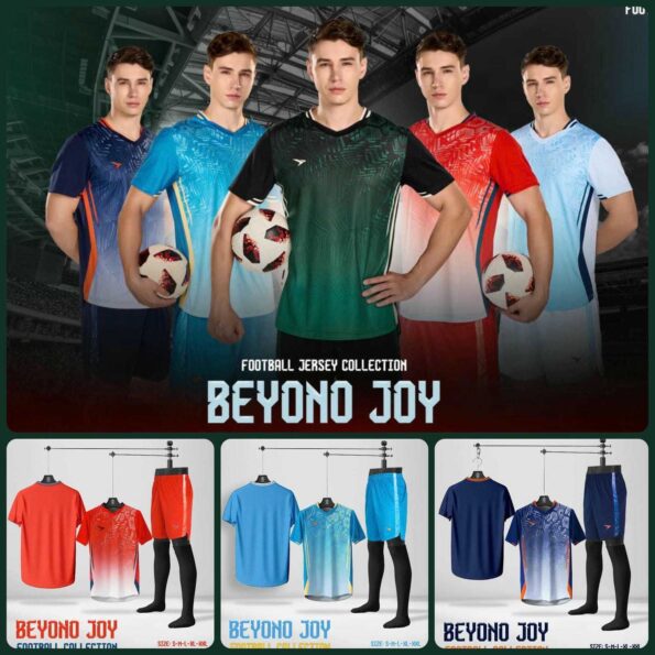 Bộ quần áo đá bóng Beyono Joy vải dệt kim bio chính hãng nhiều màu