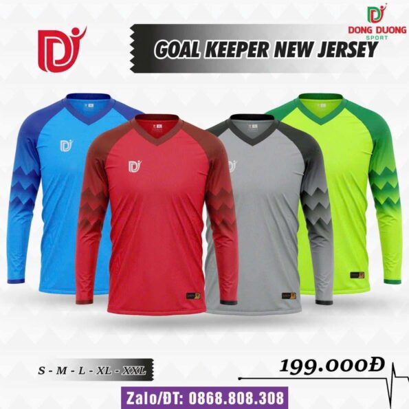 Bộ quần áo thủ môn dài tay goal keeper new jersey vải thun rmz fabric nhiều màu