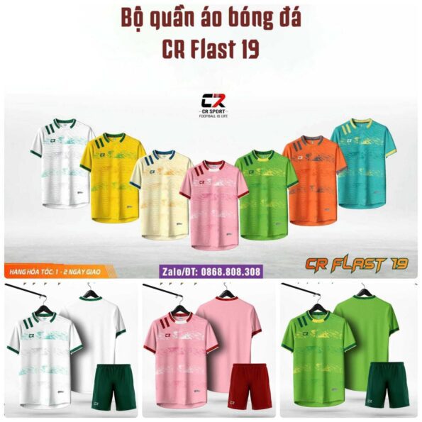 Ảnh đại diện Bộ quần áo bóng đá CR Flast 19 cổ tròn chính hãng CR Sport nhiều màu