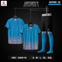 Bộ quần áo bóng đá Beast Kotomi chính hãng cổ tròn nhiều màu xanh blue