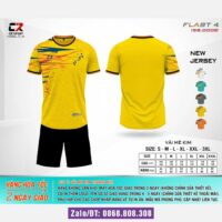 Bộ quần áo bóng đá CR FLAST 4 chính hãng Cr Sport cổ tròn nhiều màu vàng