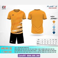 Bộ quần áo bóng đá CR FLAST 8 chính hãng Cr Sport cổ tròn nhiều màu cam