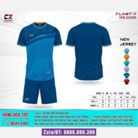 Bộ quần áo bóng đá CR Flast 11 chính hãng Cr Sport cổ tròn nhiều màu xanh biển