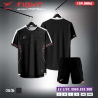 Bộ quần áo bóng đá Domin Fight chính hãng màu đen