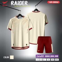 Bộ quần áo bóng đá Domin Raider chính hãng màu vàng be