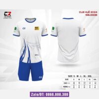 Bộ quần áo bóng đá FC Huế màu trắng chính hãng Cr Sport cổ tròn