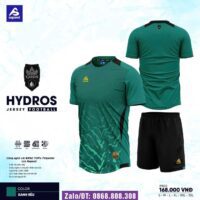 Bộ quần áo bóng đá Hydros aspeed chính hãng cổ tròn màu xanh lá