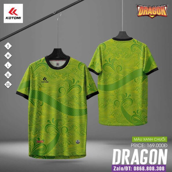 Bộ quần áo bóng đá Kotomi Dragon chính hãng cổ tròn nhiều màu xanh lá
