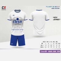 Bộ quần áo bóng đá thiết kế Bia Tiger – Bia Saigon – Bia Heineken 2 màu xanh trắng