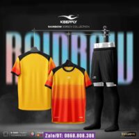 Bộ quần áo đá bóng Keepfly Rainbow nhiều màu cam