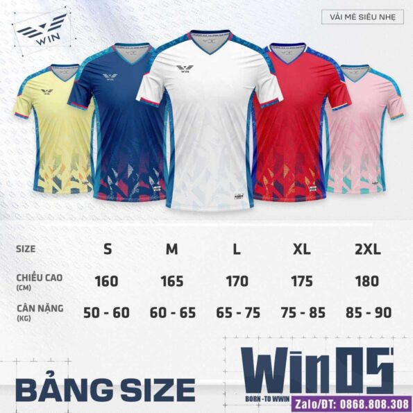 Ảnh đại diện Bộ quần áo bóng đá Win 05 vải sợi mè nhẹ MD1 nhiều màu