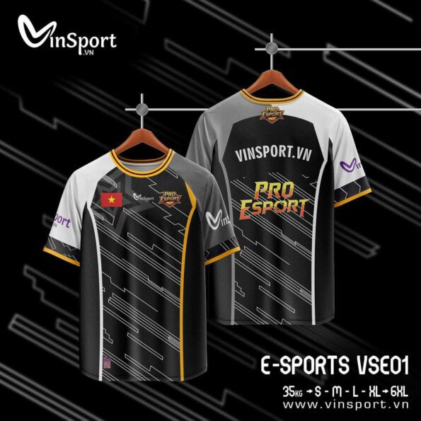 Áo đồng phục E-Sports VSE01 thể thao điện tử màu đen