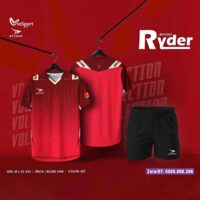 Bộ quần áo bóng chuyền Ryder Beyono size nam nữ chính hãng nhiều màu đỏ đô