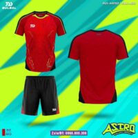 Bộ quần áo bóng đá Astro bulbal cổ tròn vải dệt kim giá rẻ nhiều màu đỏ