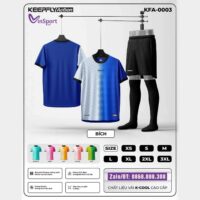 Bộ quần áo bóng đá Keepfly Action KFA 0003 vải K Cool nhiều màu xanh bích