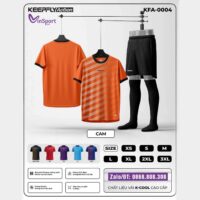 Bộ quần áo bóng đá Keepfly Action KFA 0004 vải K Cool nhiều màu cam