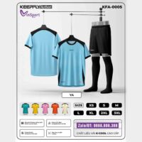 Bộ quần áo bóng đá Keepfly Action KFA 0005 vải K Cool nhiều màu xanh blue
