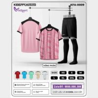 Bộ quần áo bóng đá Keepfly Action KFA 0009 vải K Cool nhiều màu hồng