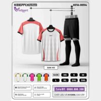 Bộ quần áo bóng đá Keepfly Action KFA 0014 vải K Cool nhiều màu trắng hồng