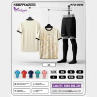 Bộ quần áo bóng đá Keepfly Action KFA 0016 vải K Cool nhiều màu vàng be