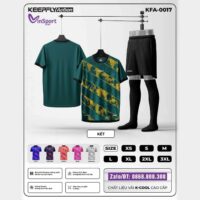 Bộ quần áo bóng đá Keepfly Action KFA 0017 vải K Cool nhiều màu xanh lá két