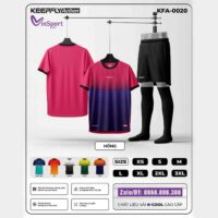 Bộ quần áo bóng đá Keepfly Action KFA 0020 vải K Cool nhiều màu hồng tím