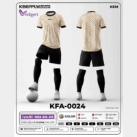 Bộ quần áo bóng đá Keepfly Action KFA 0024 vải K-Comf nhiều màu vàng be kem