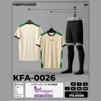 Bộ quần áo bóng đá Keepfly Action KFA 0026 vải K-Comf nhiều màu xanh be