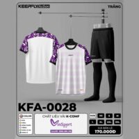 Bộ quần áo bóng đá Keepfly Action KFA 0028 vải K-Comf nhiều màu trắng