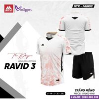 Bộ quần áo bóng đá Mikal Ravid 3 vải Hyr Fabric nhiều màu trắng hồng