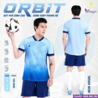 Bộ quần áo bóng đá Orbit Sao Việt chính hãng nhiều màu vải thun xanh biển