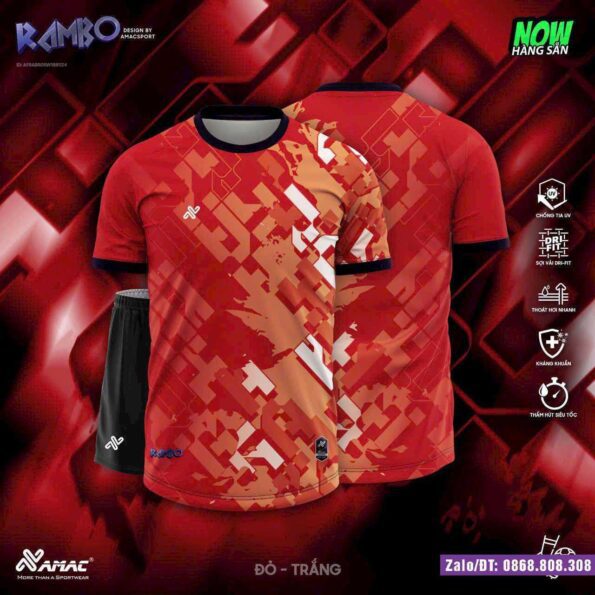 Rambo Amac chính hãng nhiều màu đỏ vàng quần đen