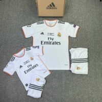 Bộ quần áo bóng đá Real madrid 2014 màu trắng sân nhà trẻ em và người lớn