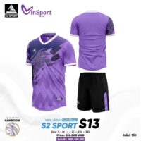 Bộ quần áo bóng đá S2 Sport S13 chính hãng nhiều màu tím