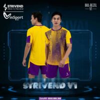 Bộ quần áo bóng đá Strivend V1 chính hãng nhiều màu vàng tím
