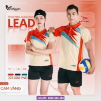 Bộ quần áo bóng chuyền Lead Beyono có cổ bẻ polo size nam nữ chính hãng nhiều màu đỏ vàng